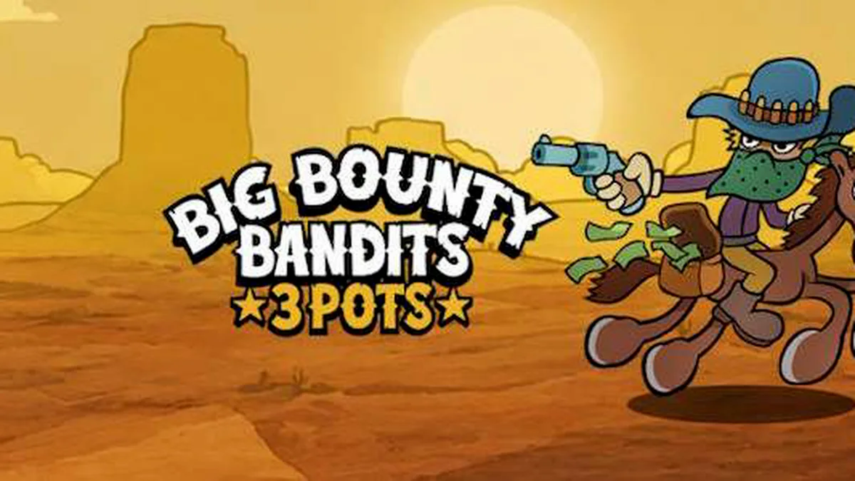 Cena temática de Velho Oeste no slot Big Bounty Bandits: 3 Pots