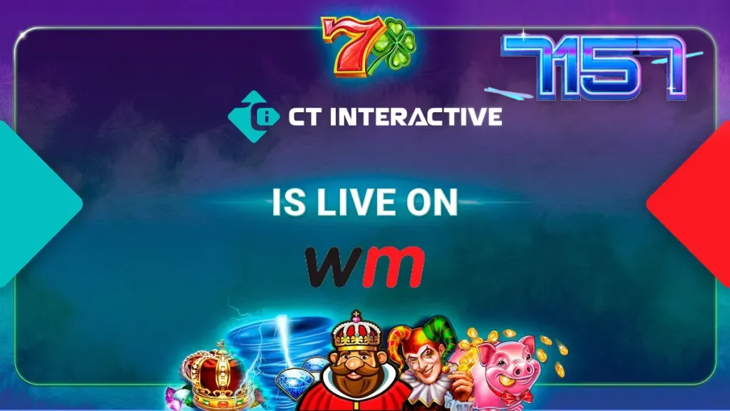 Interface de um cassino online exibindo diversos jogos de slot da CT Interactive.