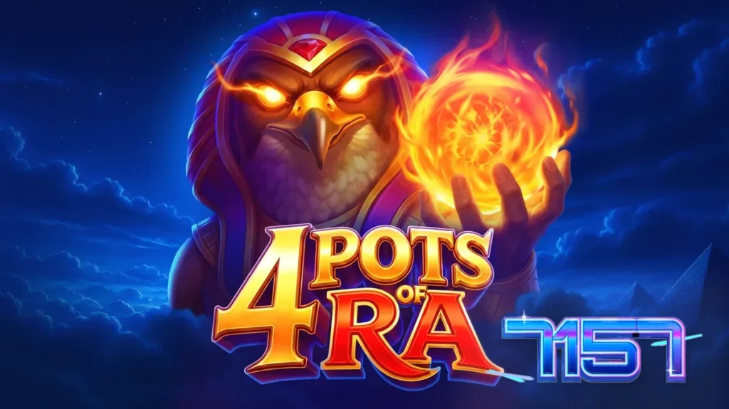 Interface do jogo 4 Pots of Ra com elementos egípcios e potes de ouro